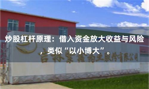 炒股杠杆原理：借入资金放大收益与风险，类似“以小博大”。